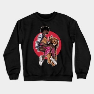 Tiger and a Lady - cyberpunk Crewneck Sweatshirt